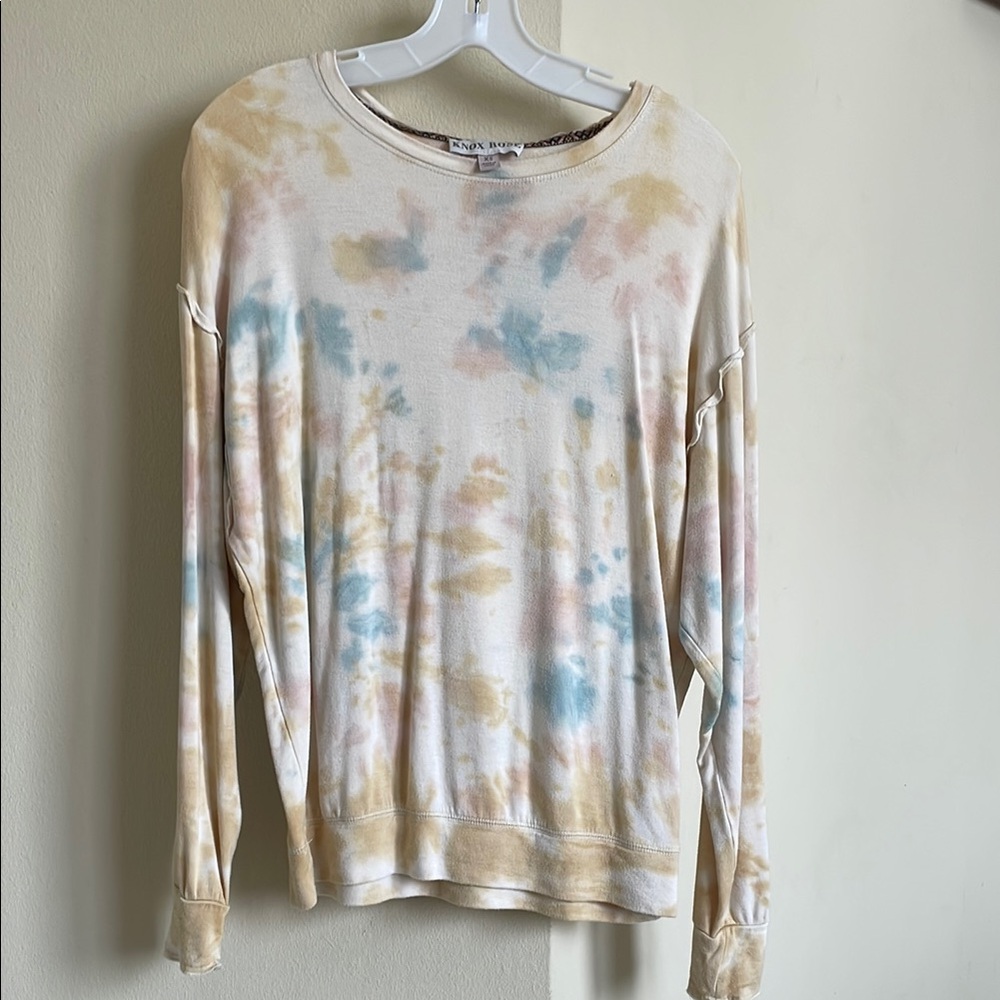 Knox Rose Tie-Dye Sweater - Cream, Blue, Pink